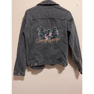 MONTS MERELY EXPRESS MYSELF Denim embroidered gray jacket with a pattern Size S